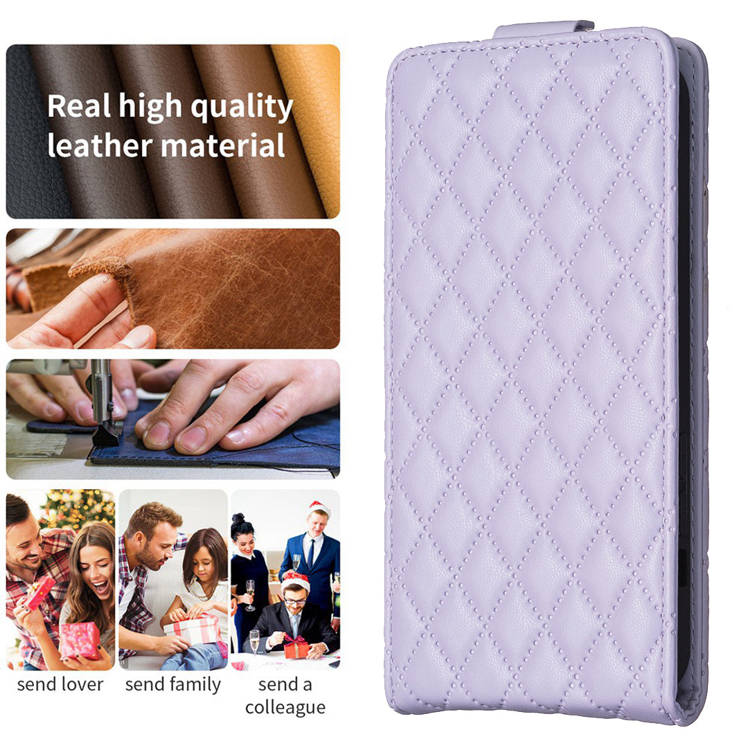 BF30 For Samsung Galaxy S20 FE / FE 5G / FE 2022 / S20 Lite Stand Leather Cover Card Holder Imprinted Vertical Flip Phone Case - Purple