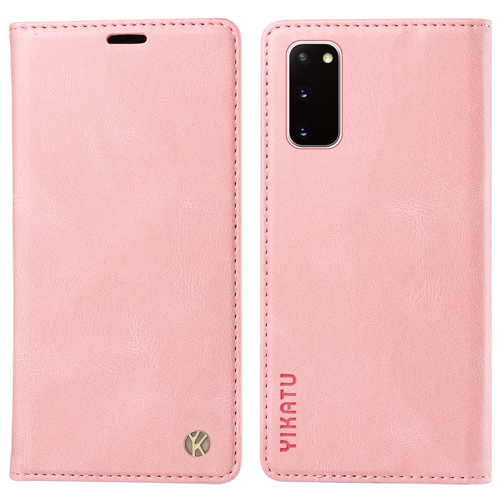 YIKATU YK-004 For Samsung Galaxy S20 FE / S20 FE 5G / S20 FE 2022 / S20 Lite Leather Cover Skin-touch Flip Wallet Stand Phone Case - Pink