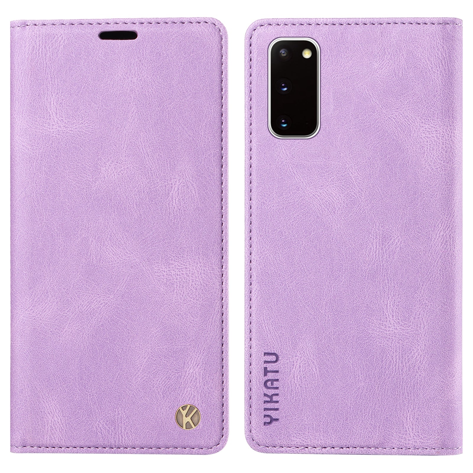 YIKATU YK-004 For Samsung Galaxy S20 FE / S20 FE 5G / S20 FE 2022 / S20 Lite Leather Cover Skin-touch Flip Wallet Stand Phone Case - Purple