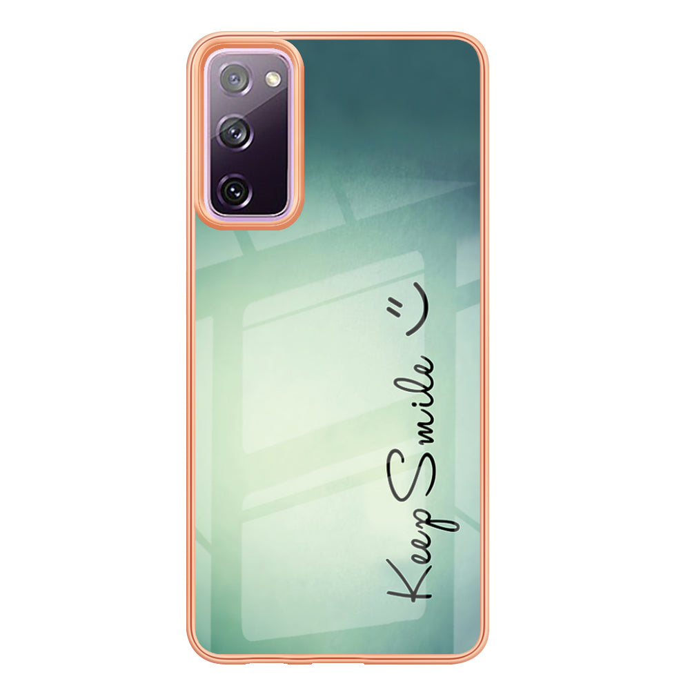 YB IMD Series-19 Style D For Samsung Galaxy S20 FE 5G / S20 FE / S20 FE 2022 / S20 Lite Phone Case 2.0mm TPU IMD Pattern Back Cover - Keep Smile