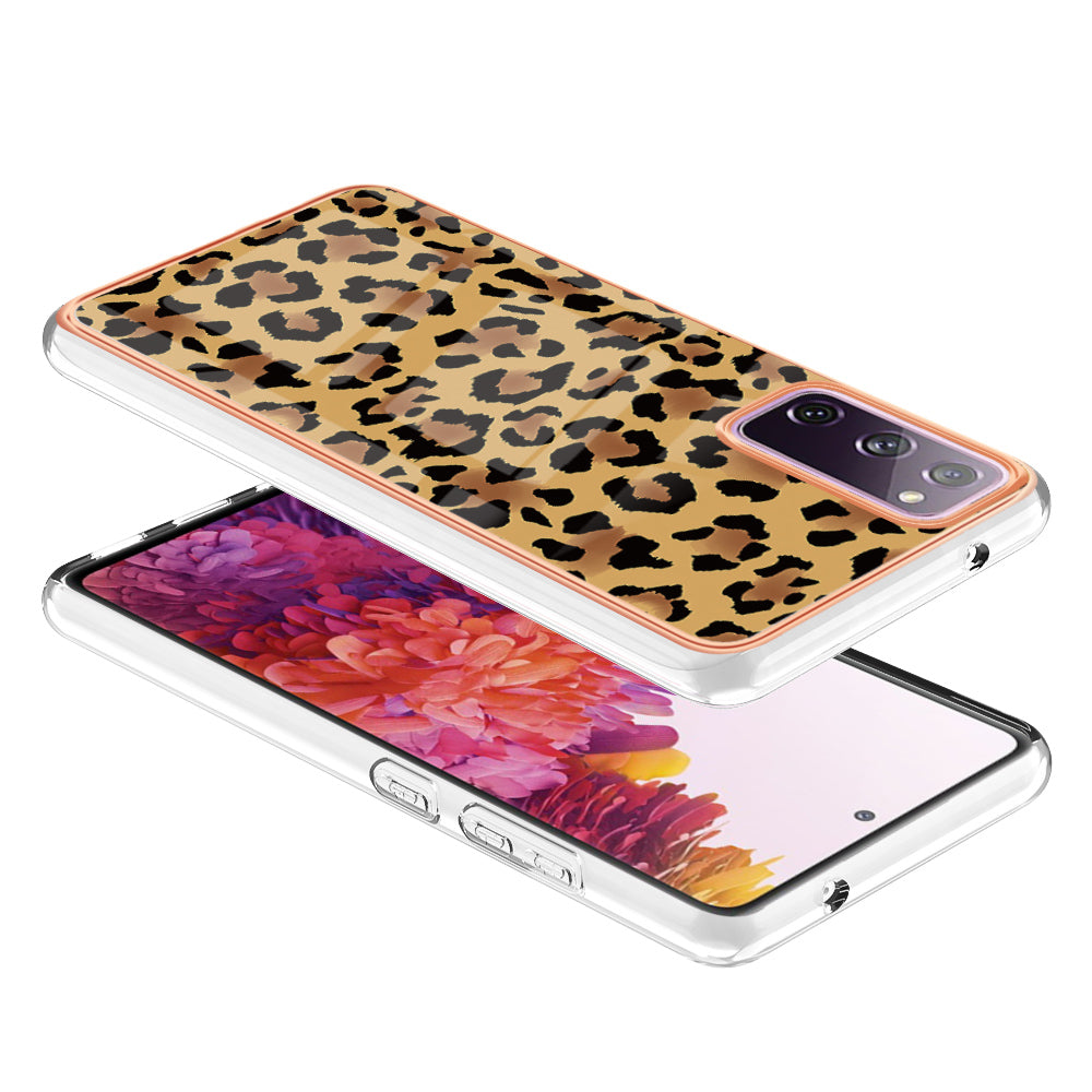 YB IMD Series-19 Style D For Samsung Galaxy S20 FE 5G / S20 FE / S20 FE 2022 / S20 Lite Phone Case 2.0mm TPU IMD Pattern Back Cover - Leopard Print