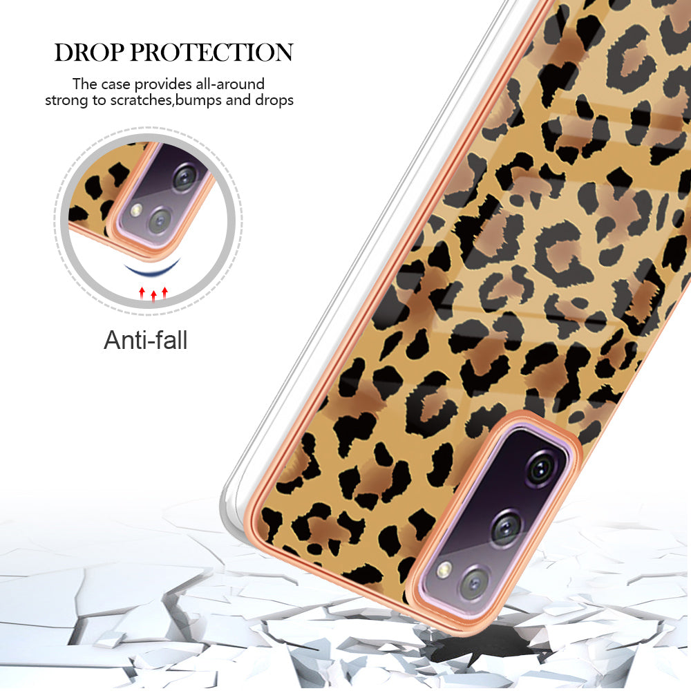 YB IMD Series-19 Style D For Samsung Galaxy S20 FE 5G / S20 FE / S20 FE 2022 / S20 Lite Phone Case 2.0mm TPU IMD Pattern Back Cover - Leopard Print