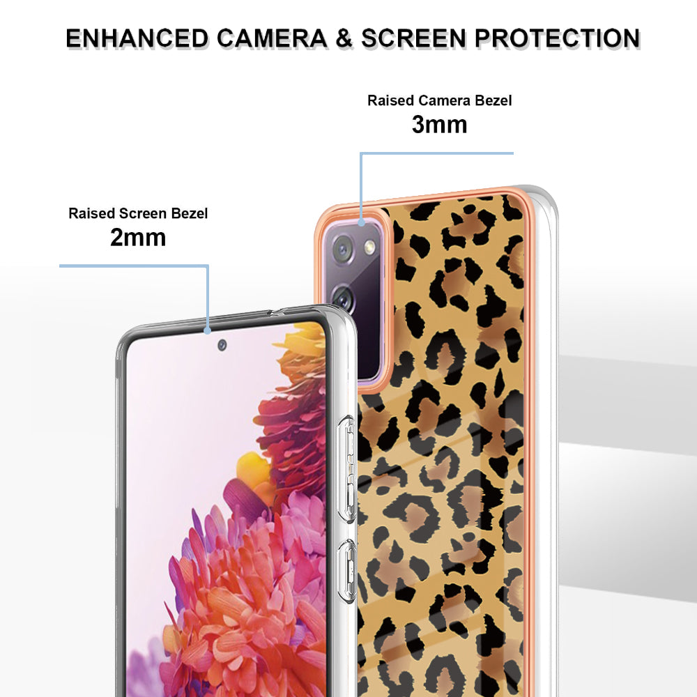 YB IMD Series-19 Style D For Samsung Galaxy S20 FE 5G / S20 FE / S20 FE 2022 / S20 Lite Phone Case 2.0mm TPU IMD Pattern Back Cover - Leopard Print