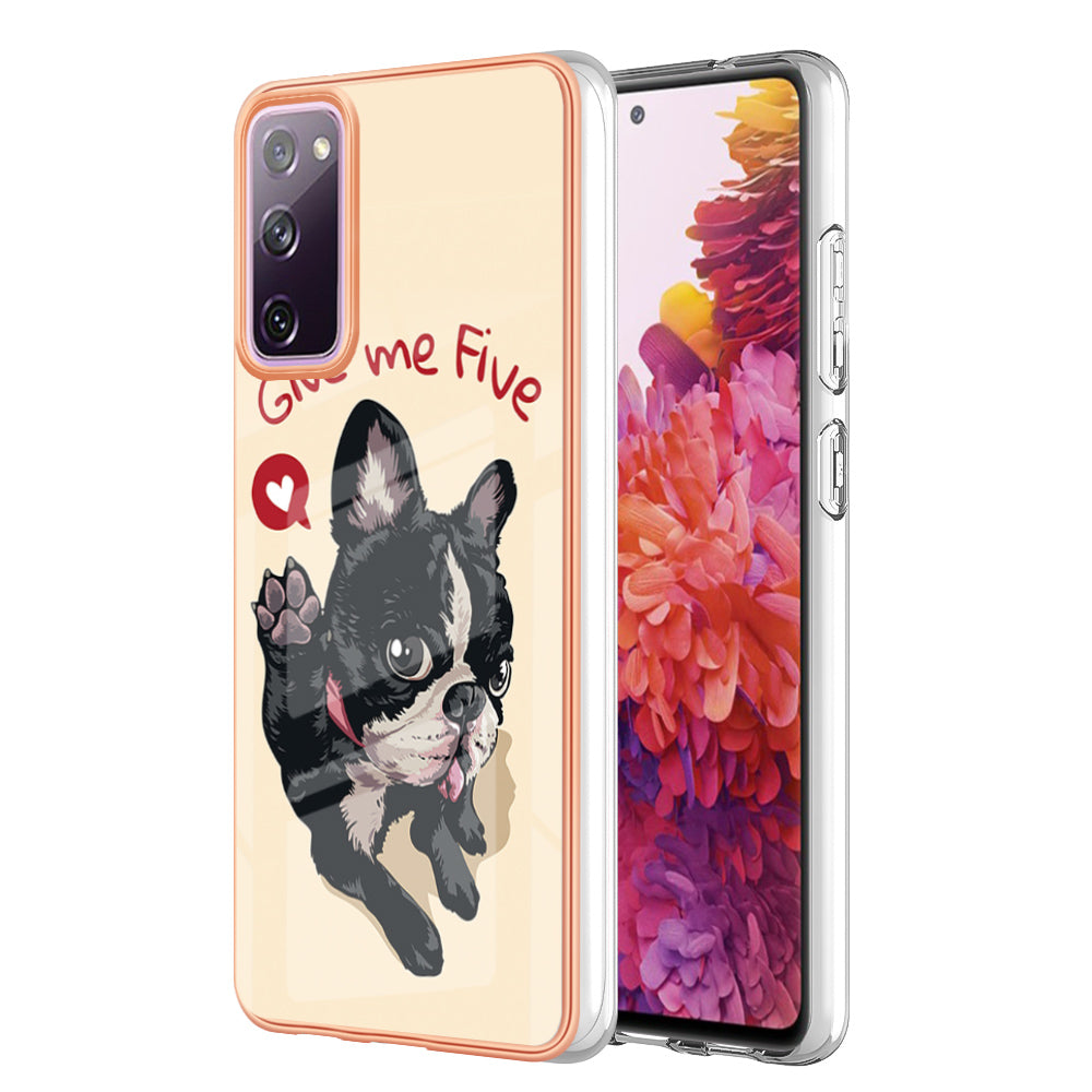 YB IMD Series-19 Style D For Samsung Galaxy S20 FE 5G / S20 FE / S20 FE 2022 / S20 Lite Phone Case 2.0mm TPU IMD Pattern Back Cover - Dog