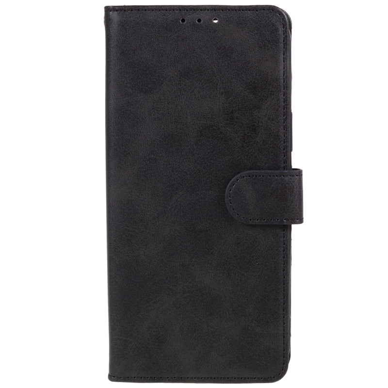 Wallet Flip Case for Samsung Galaxy F34 5G / M34 5G , Calf Texture PU Leather Full Protection Stand Phone Cover - Black