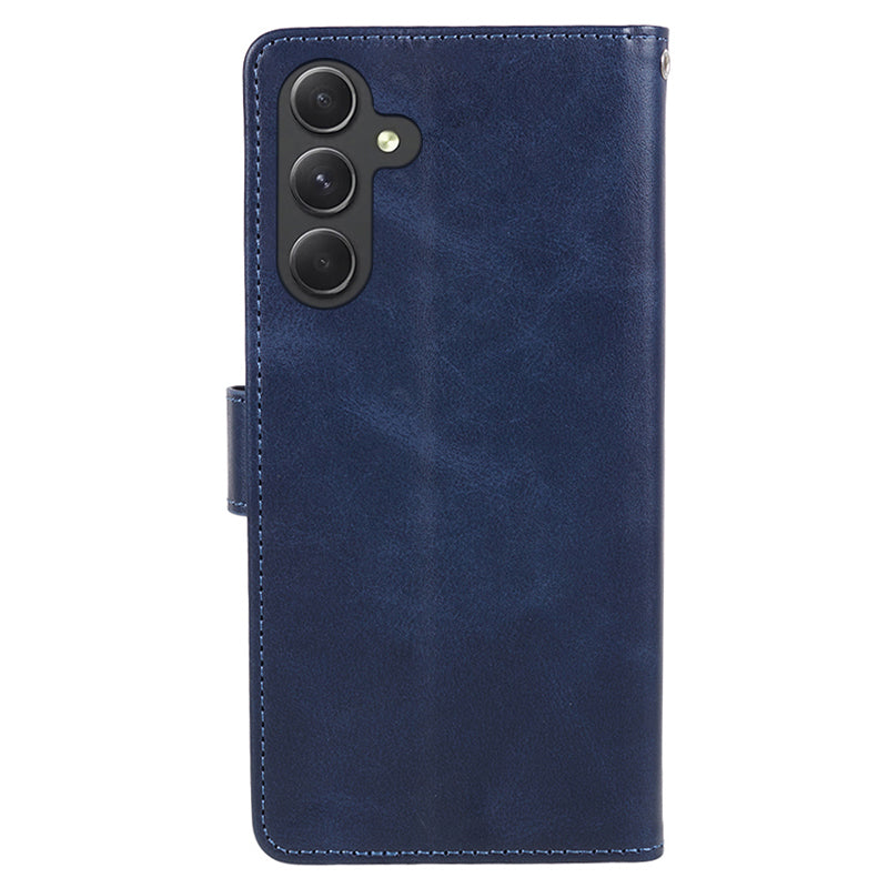 Wallet Flip Case for Samsung Galaxy F34 5G / M34 5G , Calf Texture PU Leather Full Protection Stand Phone Cover - Blue