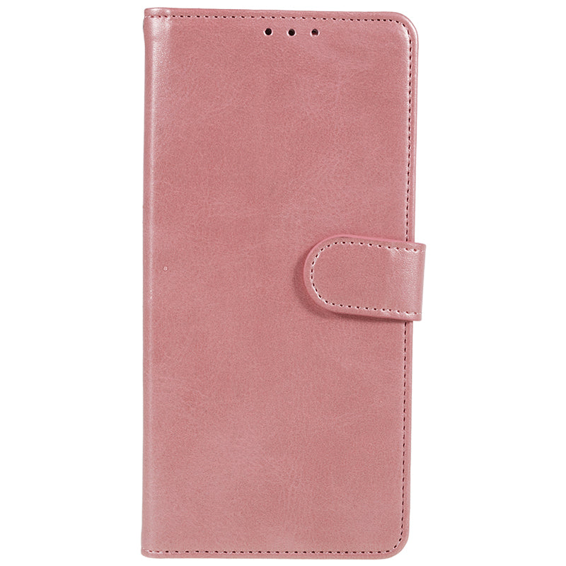 Wallet Flip Case for Samsung Galaxy F34 5G / M34 5G , Calf Texture PU Leather Full Protection Stand Phone Cover - Rose Gold