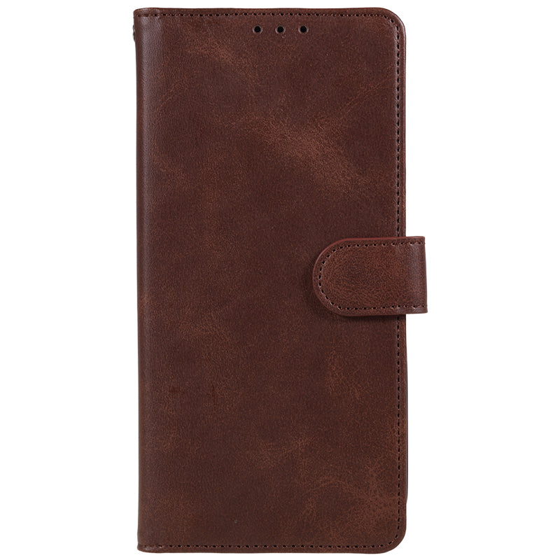 Wallet Flip Case for Samsung Galaxy F34 5G / M34 5G , Calf Texture PU Leather Full Protection Stand Phone Cover - Brown