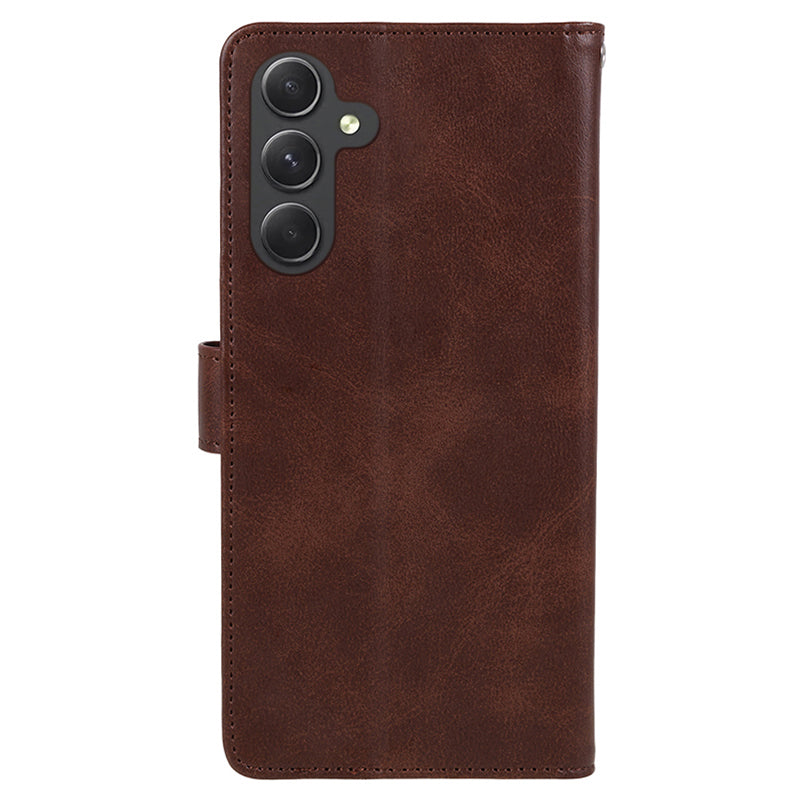 Wallet Flip Case for Samsung Galaxy F34 5G / M34 5G , Calf Texture PU Leather Full Protection Stand Phone Cover - Brown