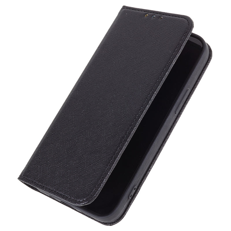 Cross Texture Shell for Samsung Galaxy F34 5G / M34 5G , Phone Case PU Leather Stand Flip Wallet Cover - Black