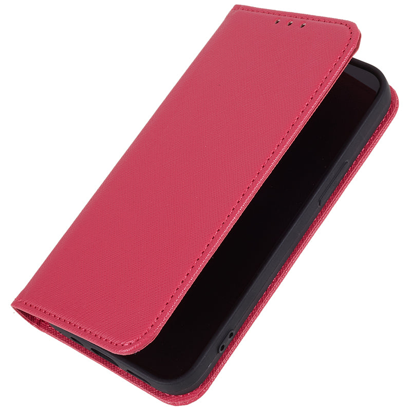 Cross Texture Shell for Samsung Galaxy F34 5G / M34 5G , Phone Case PU Leather Stand Flip Wallet Cover - Pink