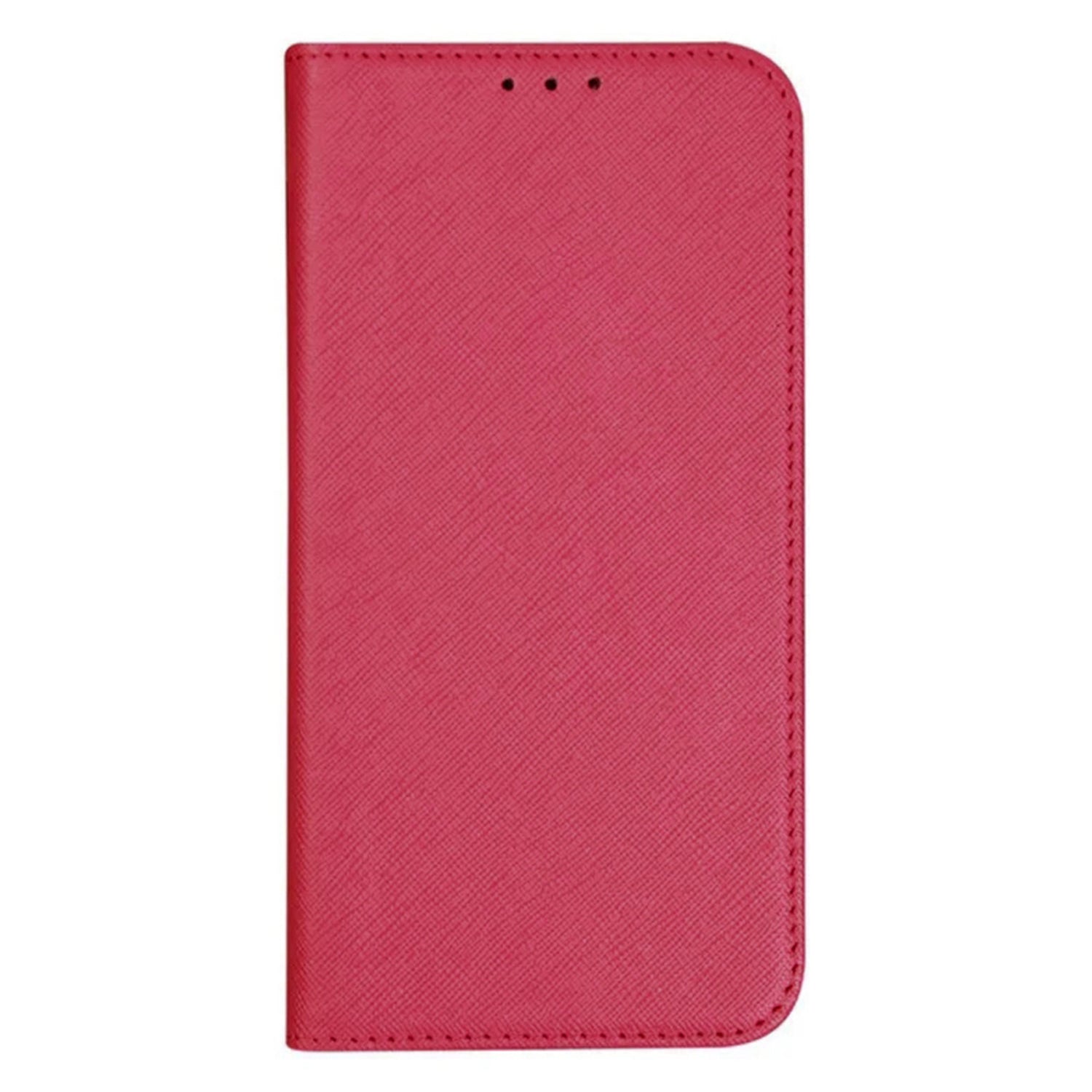 Cross Texture Shell for Samsung Galaxy F34 5G / M34 5G , Phone Case PU Leather Stand Flip Wallet Cover - Pink