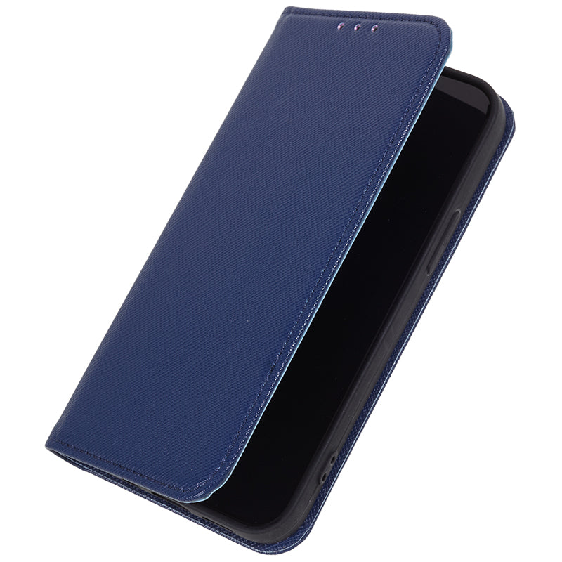 Cross Texture Shell for Samsung Galaxy F34 5G / M34 5G , Phone Case PU Leather Stand Flip Wallet Cover - Dark Blue