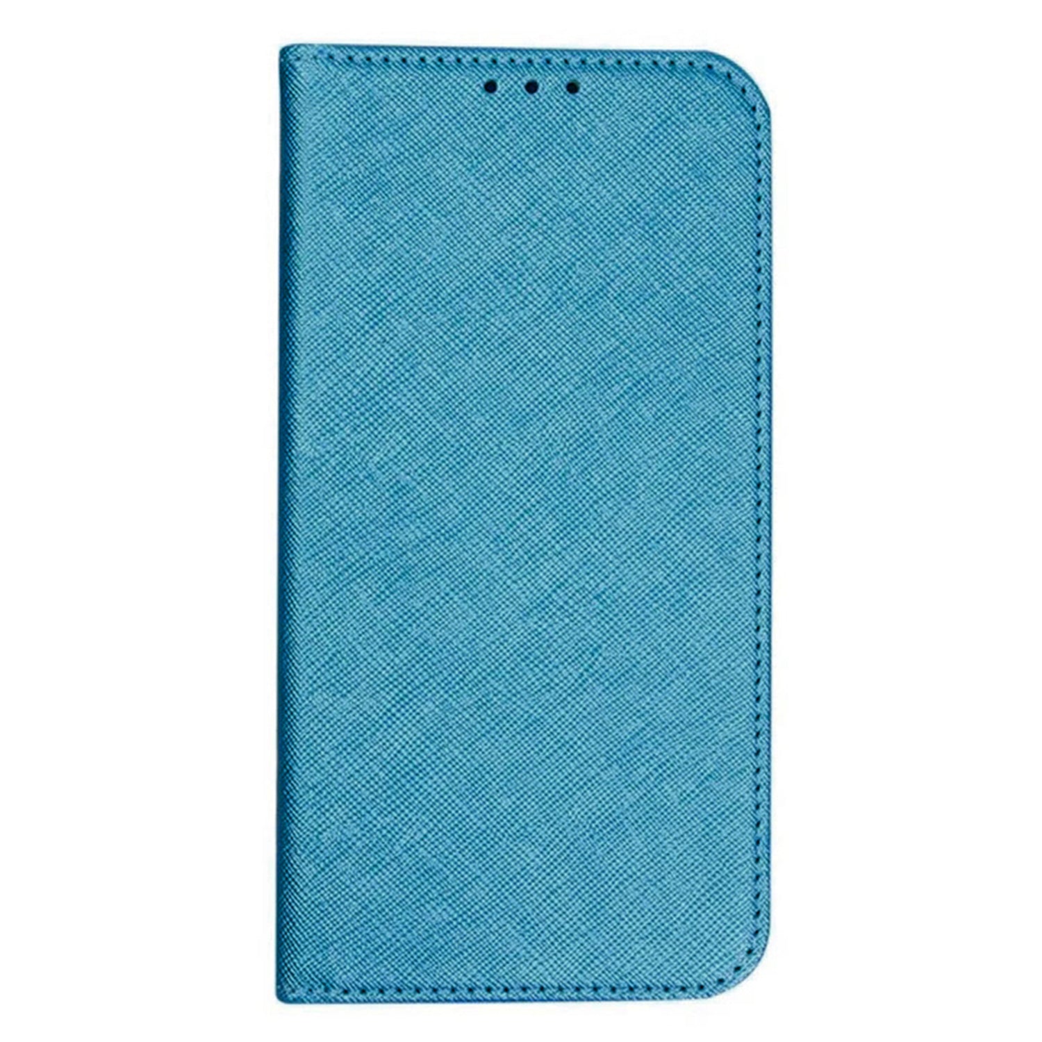 Cross Texture Shell for Samsung Galaxy F34 5G / M34 5G , Phone Case PU Leather Stand Flip Wallet Cover - Sky Blue