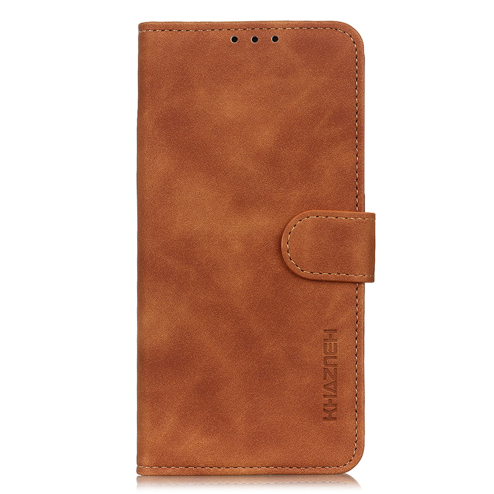 KHAZNEH For Samsung Galaxy F34 5G / M34 5G Wallet Phone Cover Retro Texture PU Leather Stand Case - Brown