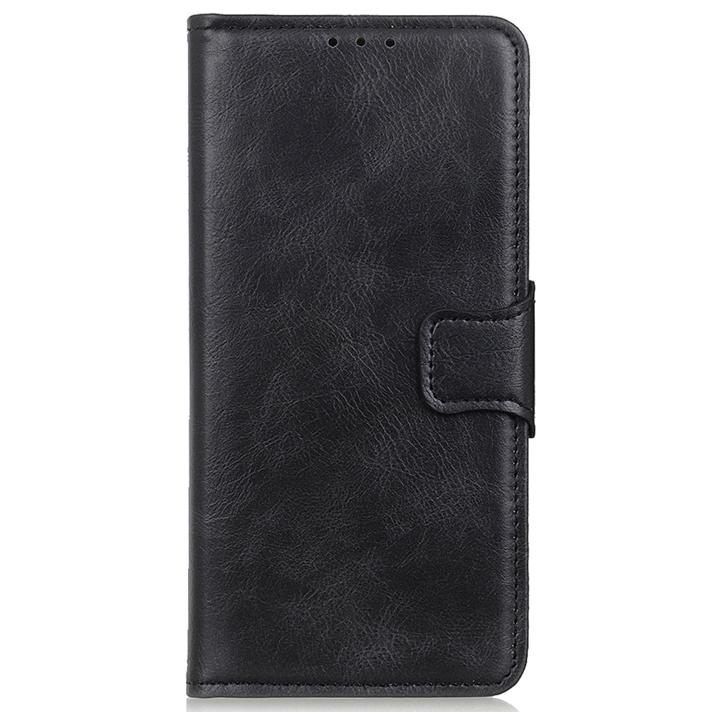 For Samsung Galaxy F34 5G / M34 5G Crazy Horse Texture PU Leather Wallet Case Stand Flip Cell Phone Cover - Black