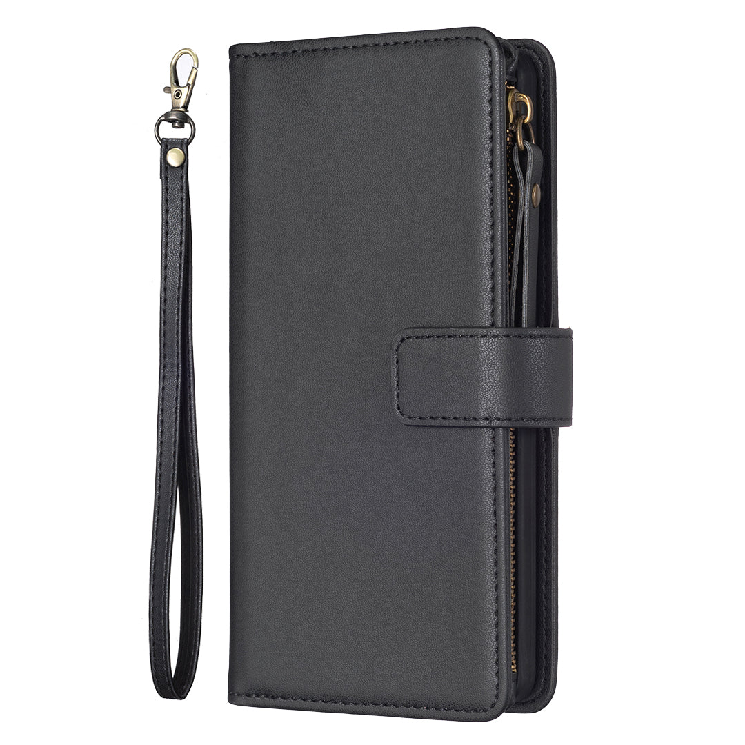 BF Style-19 for Samsung Galaxy F34 5G / M34 5G Wallet Phone Case PU Leather Stand Zipper Pocket Cover - Black