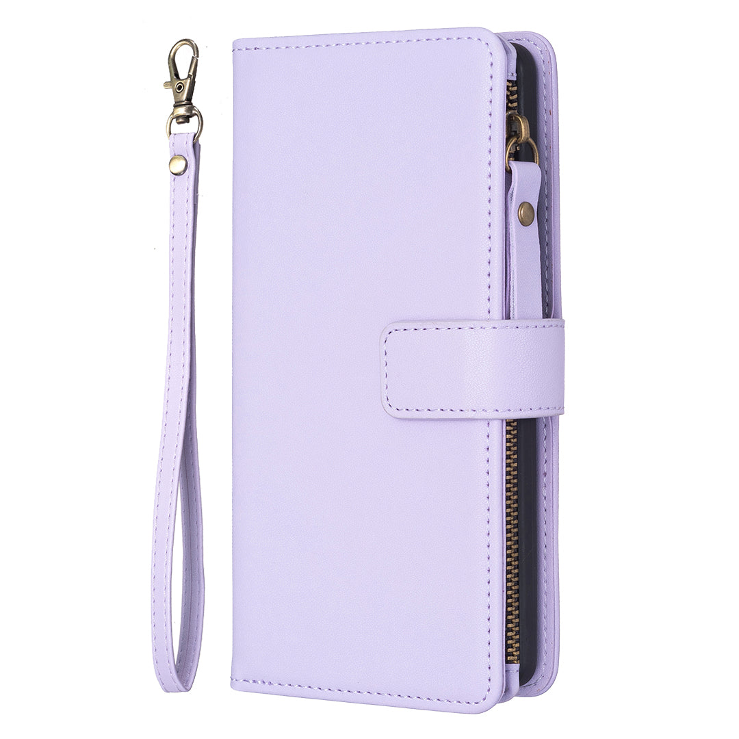 BF Style-19 for Samsung Galaxy F34 5G / M34 5G Wallet Phone Case PU Leather Stand Zipper Pocket Cover - Purple