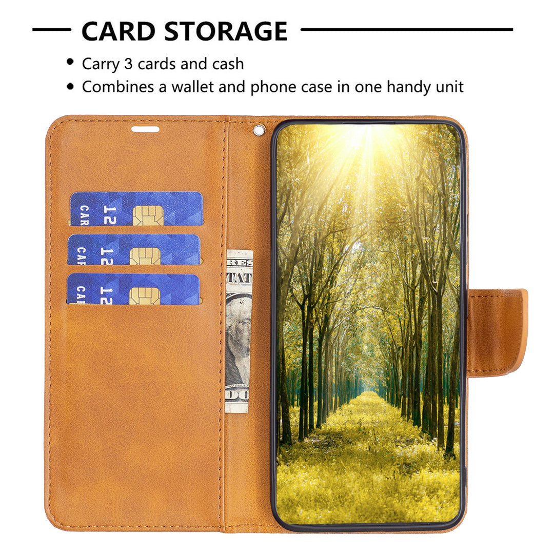 Phone Case for Samsung Galaxy F34 5G / M34 5G , Solid Color Wallet Stand PU Leather+TPU Cover - Yellow