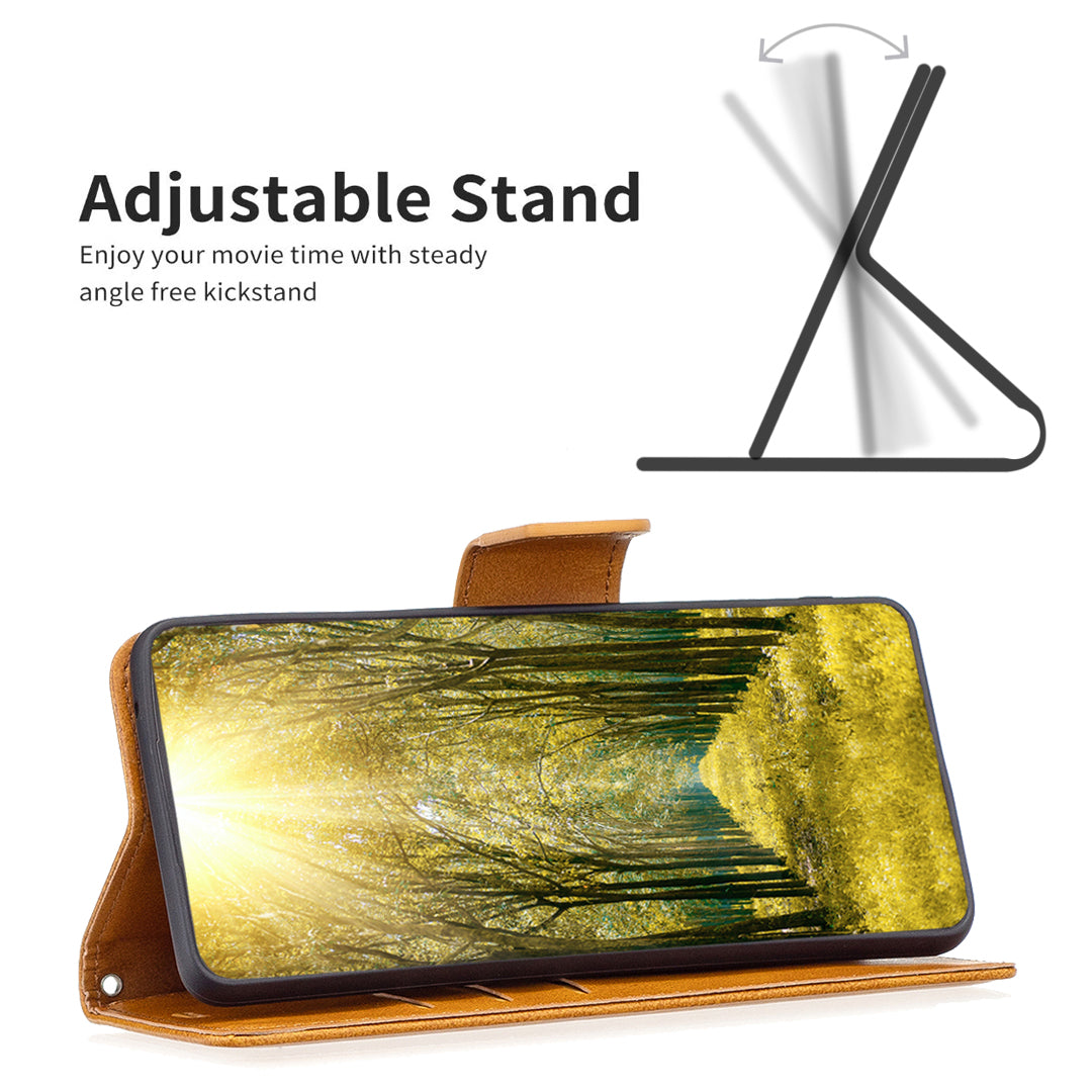 Phone Case for Samsung Galaxy F34 5G / M34 5G , Solid Color Wallet Stand PU Leather+TPU Cover - Yellow