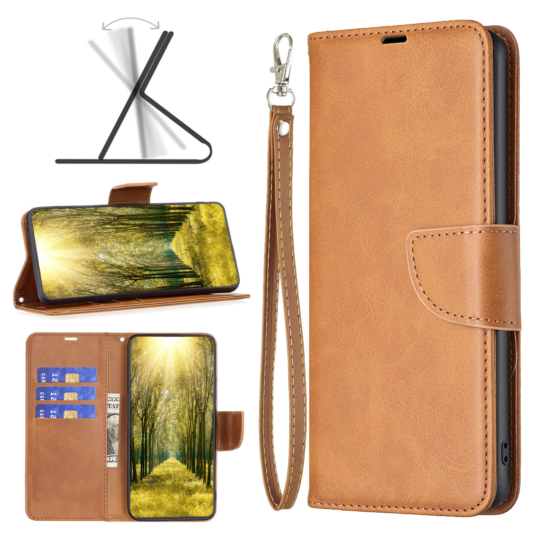 Phone Case for Samsung Galaxy F34 5G / M34 5G , Solid Color Wallet Stand PU Leather+TPU Cover - Yellow