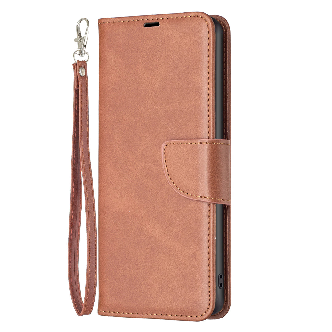 Phone Case for Samsung Galaxy F34 5G / M34 5G , Solid Color Wallet Stand PU Leather+TPU Cover - Brown