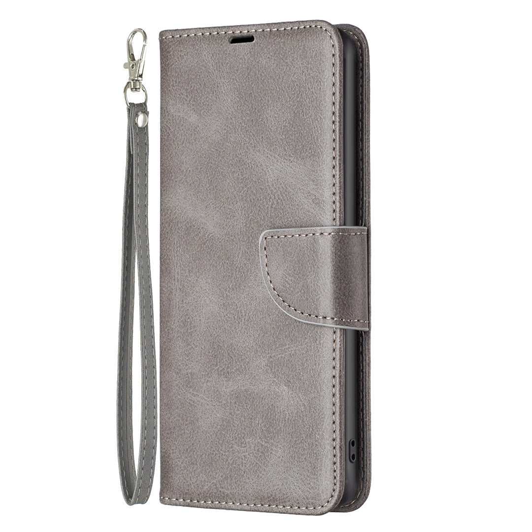 Phone Case for Samsung Galaxy F34 5G / M34 5G , Solid Color Wallet Stand PU Leather+TPU Cover - Grey