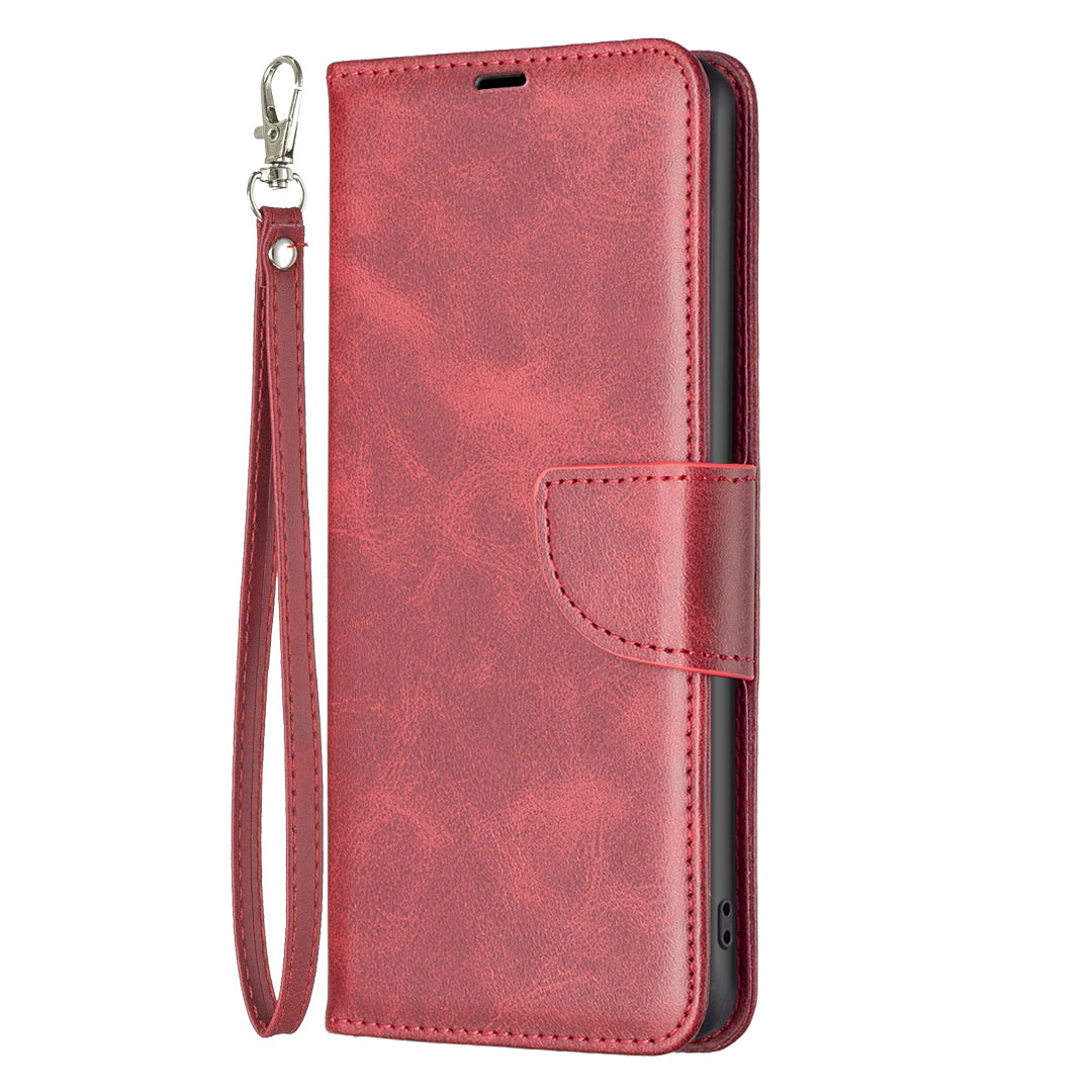 Phone Case for Samsung Galaxy F34 5G / M34 5G , Solid Color Wallet Stand PU Leather+TPU Cover - Red