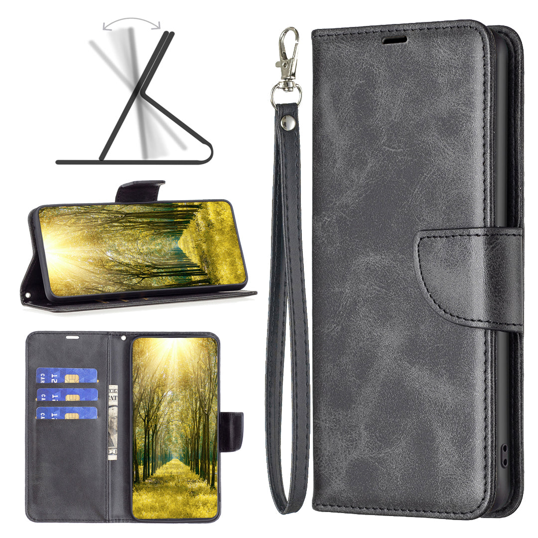 Phone Case for Samsung Galaxy F34 5G / M34 5G , Solid Color Wallet Stand PU Leather+TPU Cover - Black