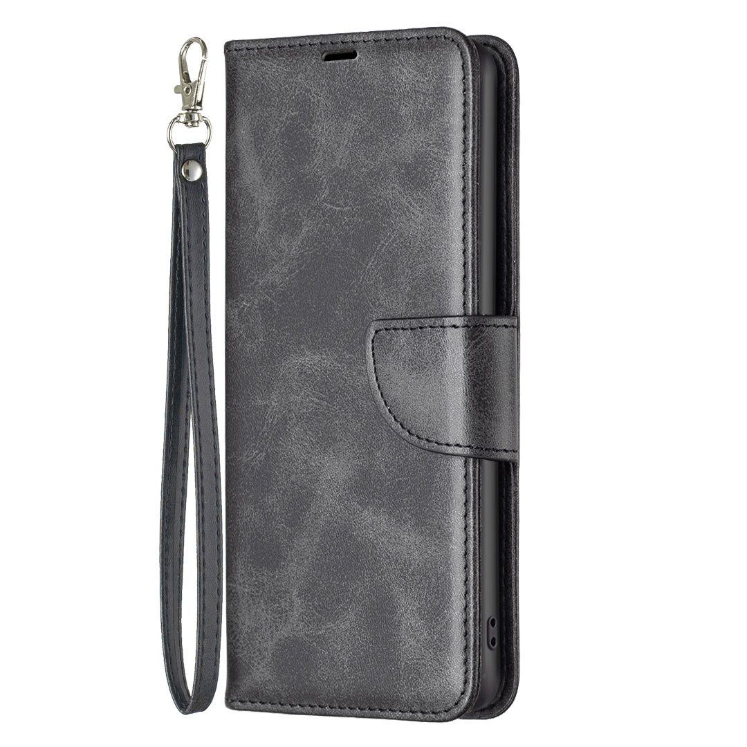 Phone Case for Samsung Galaxy F34 5G / M34 5G , Solid Color Wallet Stand PU Leather+TPU Cover - Black