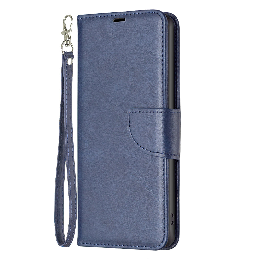 Phone Case for Samsung Galaxy F34 5G / M34 5G , Solid Color Wallet Stand PU Leather+TPU Cover - Blue