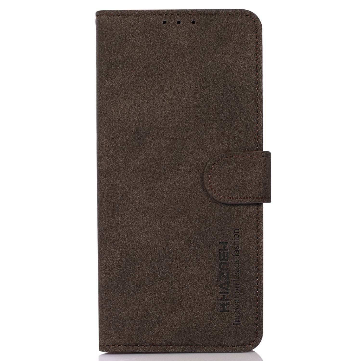 KHAZNEH For Samsung Galaxy F34 5G / M34 5G Wallet Phone Cover Textured PU Leather Stand Anti-drop Case - Brown