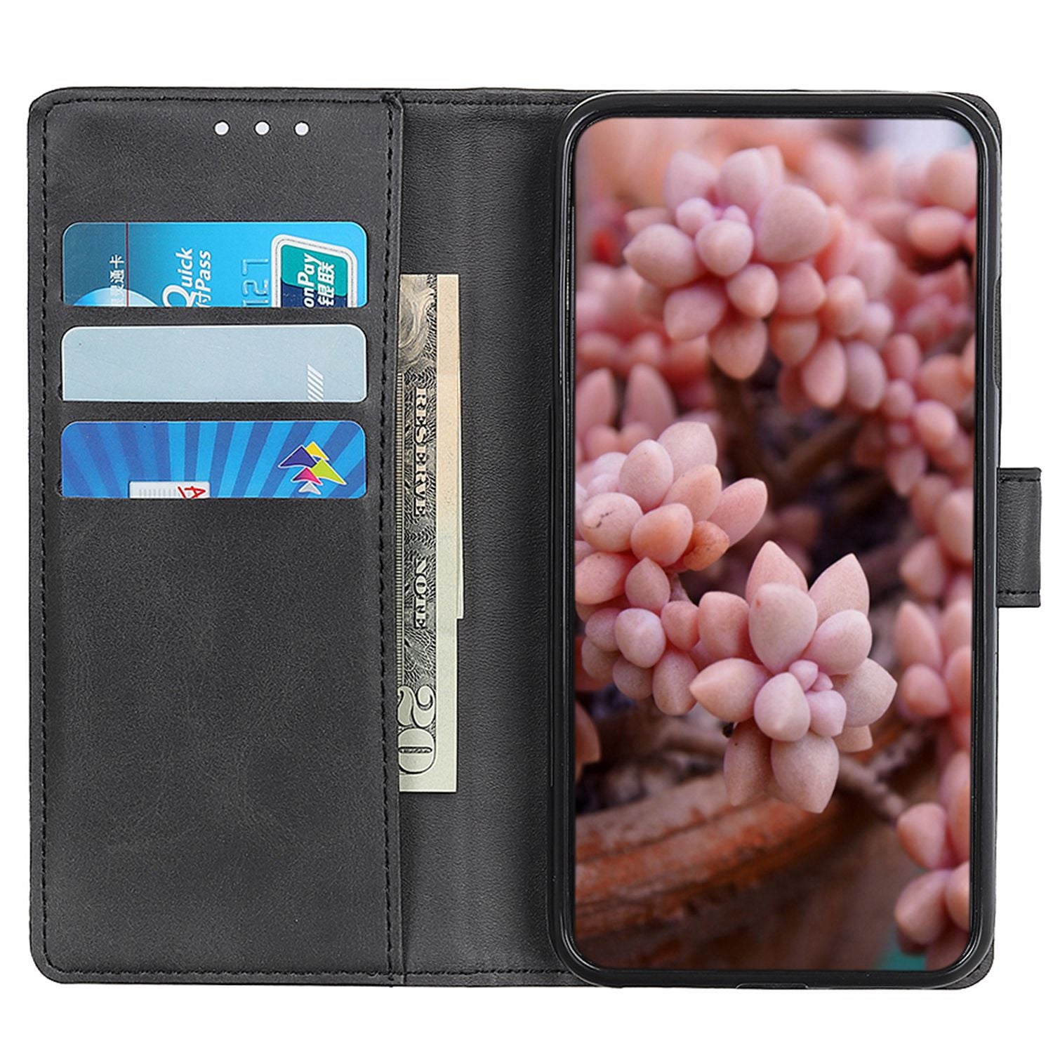 For Samsung Galaxy F34 5G / M34 5G Cowhide Texture Wallet Leather Phone Case Full Protection Stand Cover - Black