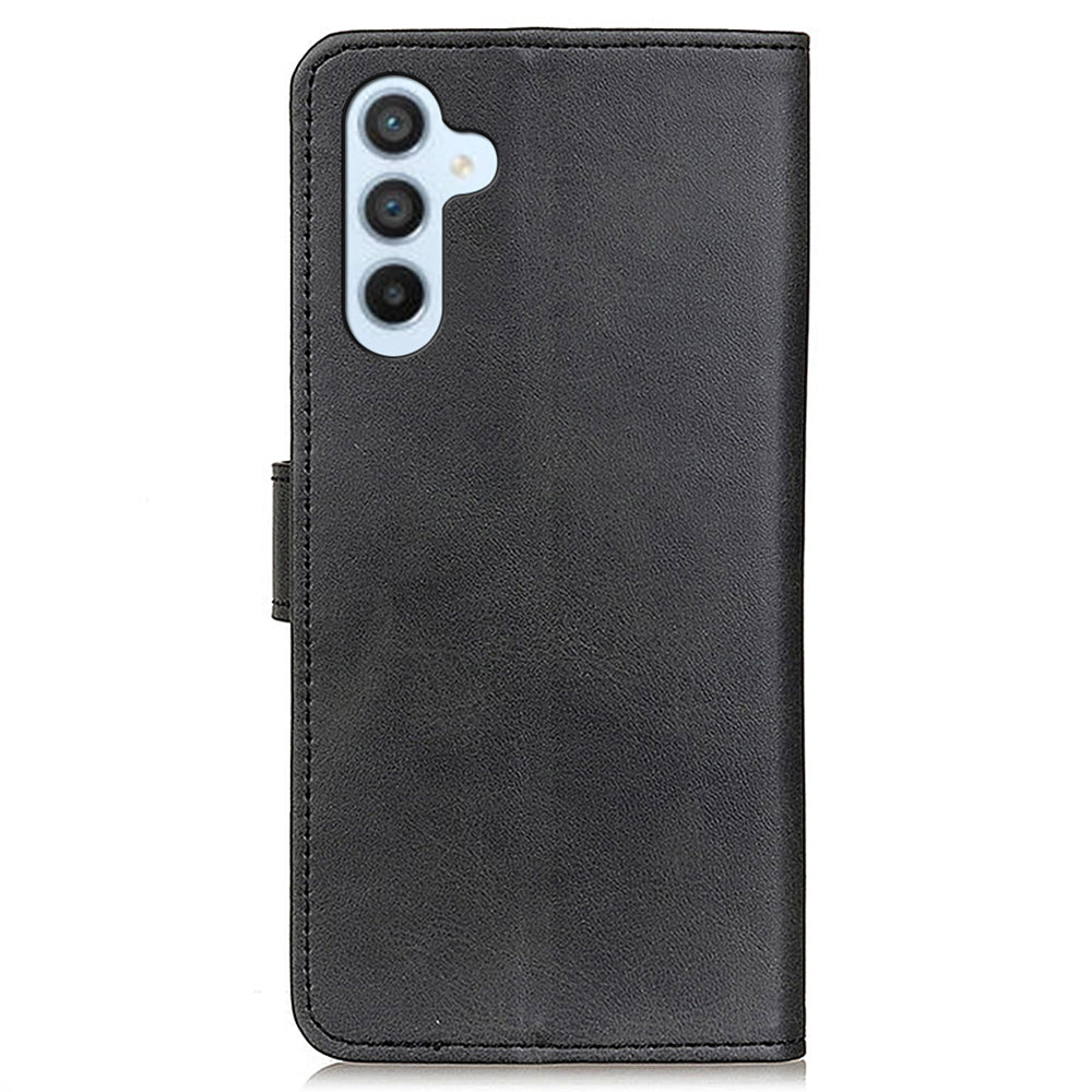 For Samsung Galaxy F34 5G / M34 5G Cowhide Texture Wallet Leather Phone Case Full Protection Stand Cover - Black