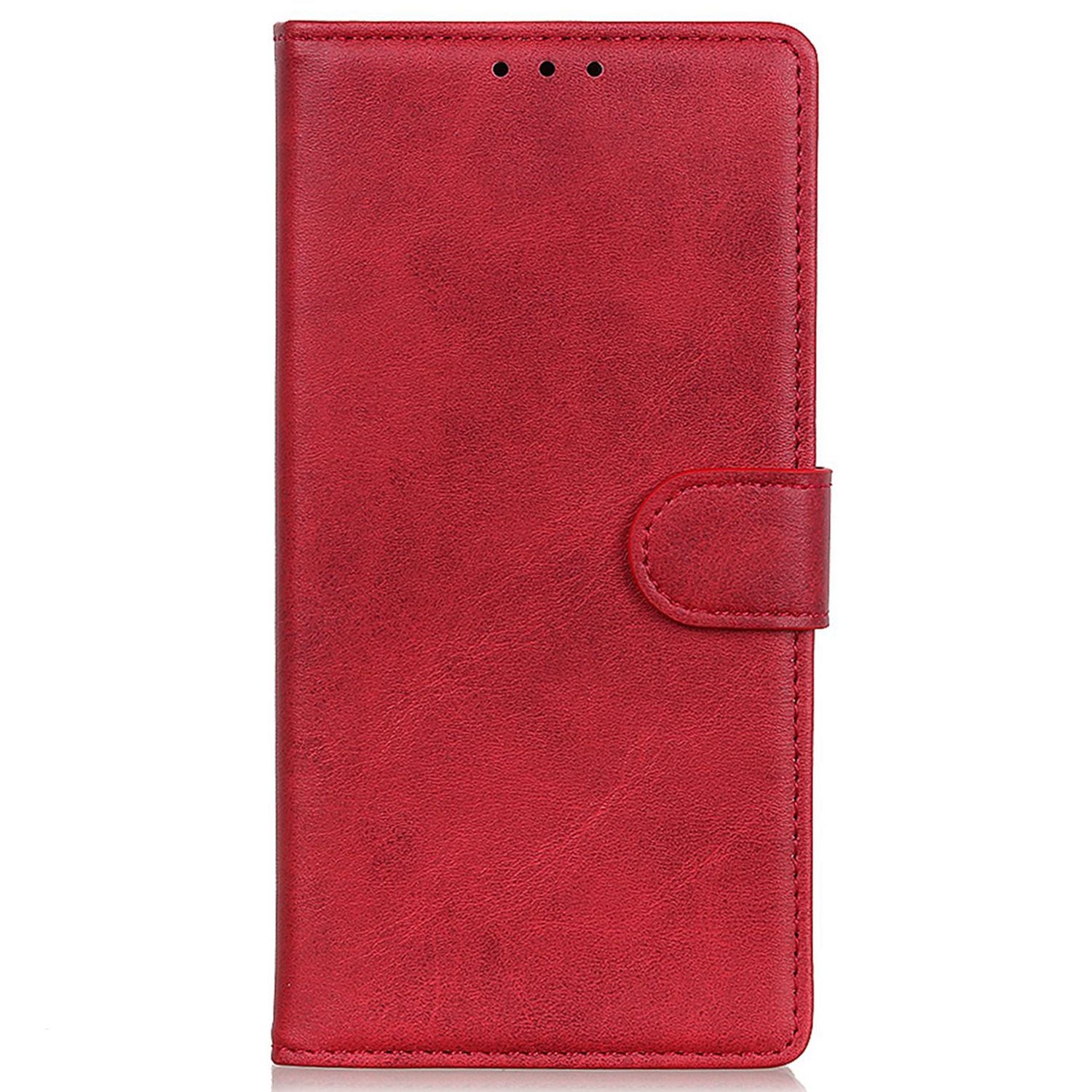 For Samsung Galaxy F34 5G / M34 5G Cowhide Texture Wallet Leather Phone Case Full Protection Stand Cover - Red