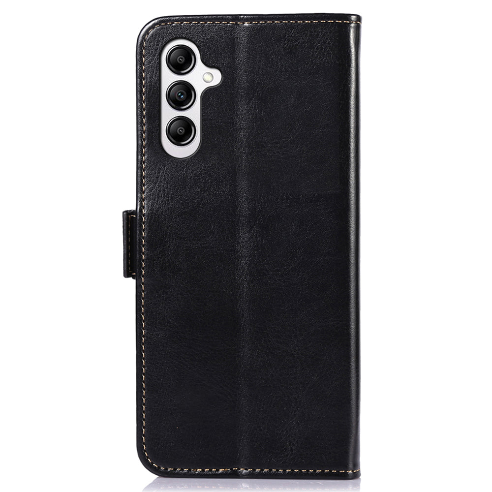 ABEEL For Samsung Galaxy F34 5G / M34 5G PU Leather Wallet Phone Cover Crazy Horse Texture Stand Case - Black