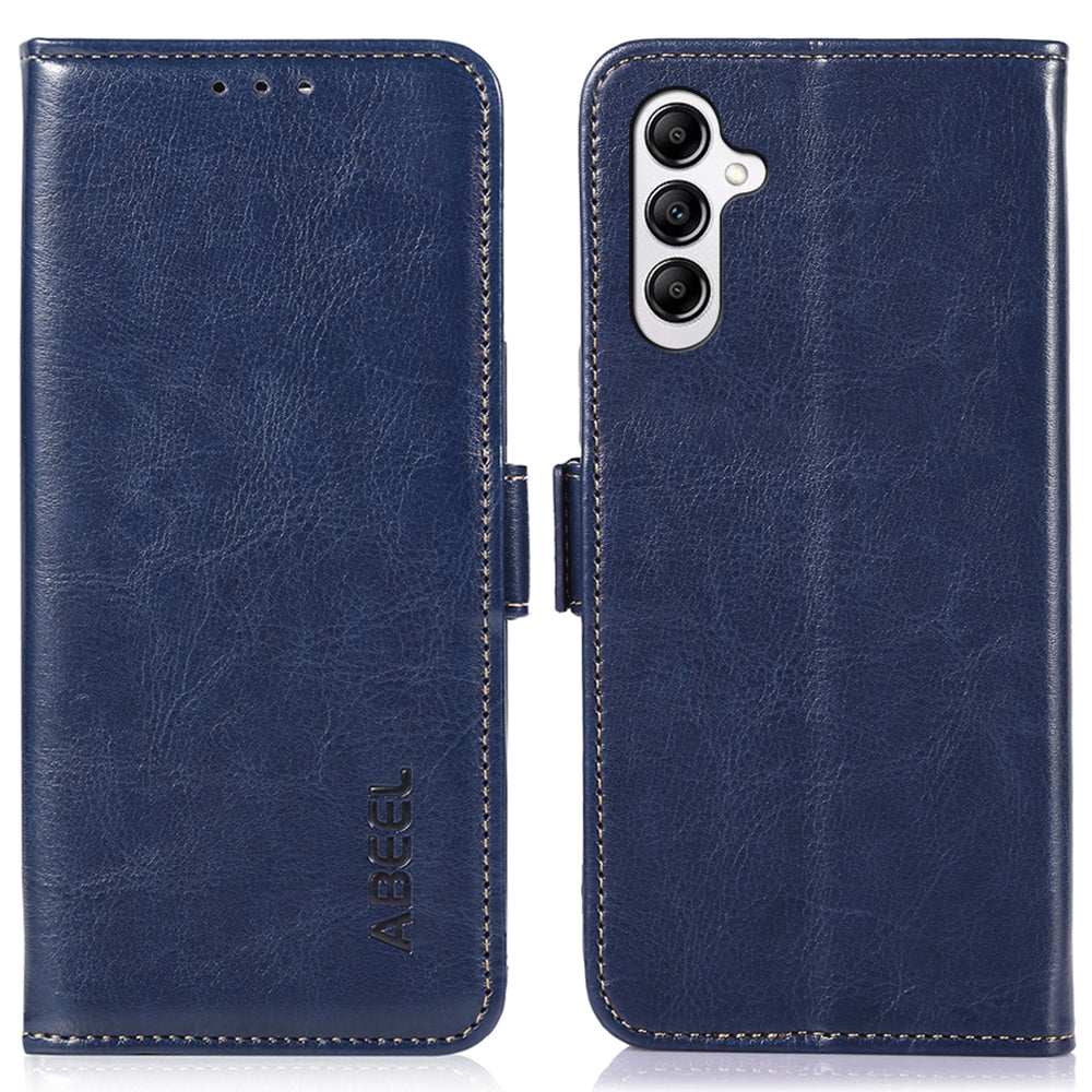 ABEEL For Samsung Galaxy F34 5G / M34 5G PU Leather Wallet Phone Cover Crazy Horse Texture Stand Case - Blue