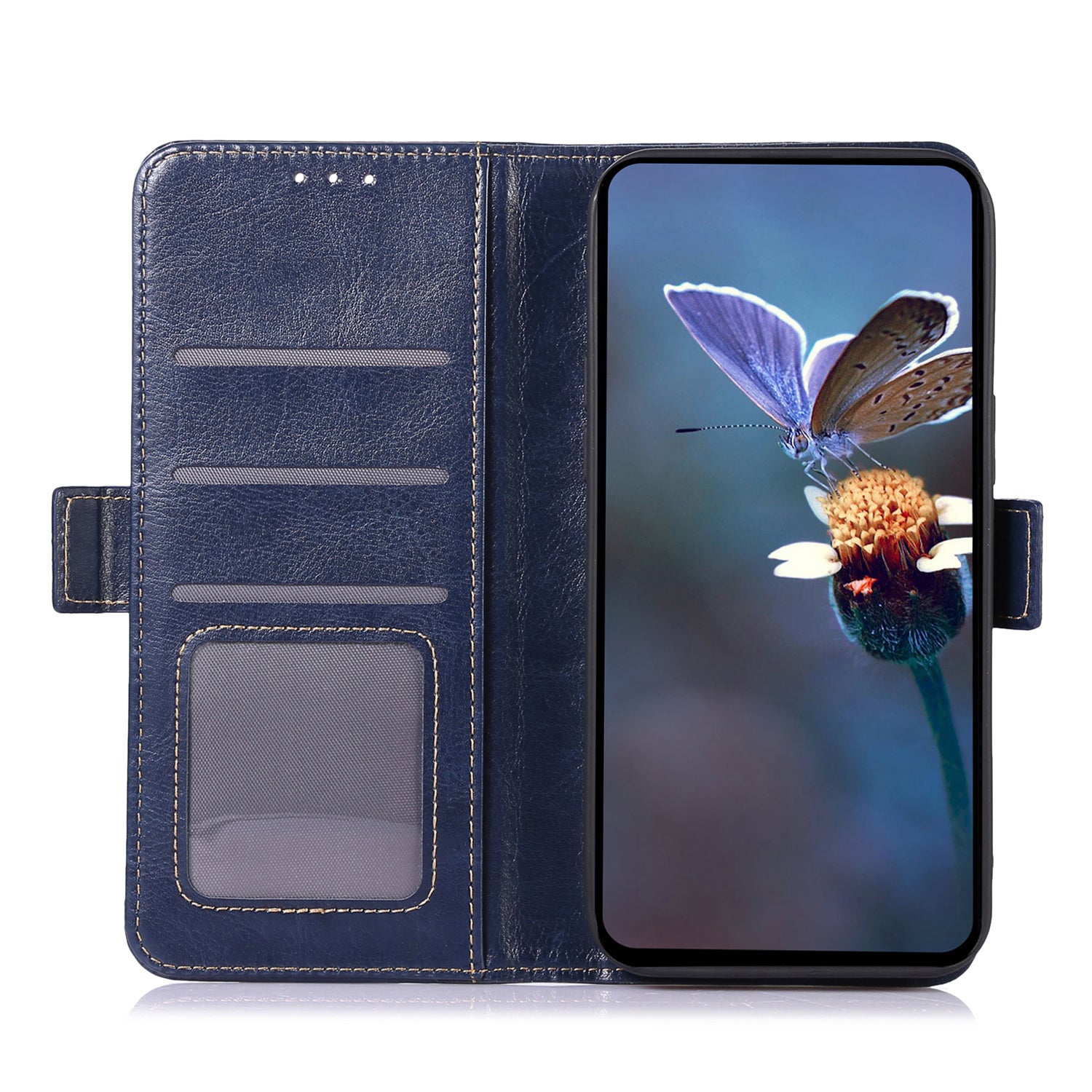 ABEEL For Samsung Galaxy F34 5G / M34 5G PU Leather Wallet Phone Cover Crazy Horse Texture Stand Case - Blue