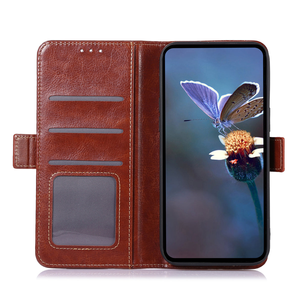 ABEEL For Samsung Galaxy F34 5G / M34 5G PU Leather Wallet Phone Cover Crazy Horse Texture Stand Case - Brown