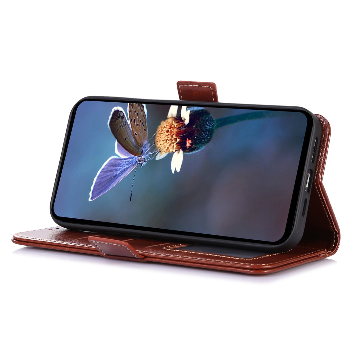 ABEEL For Samsung Galaxy F34 5G / M34 5G PU Leather Wallet Phone Cover Crazy Horse Texture Stand Case - Brown