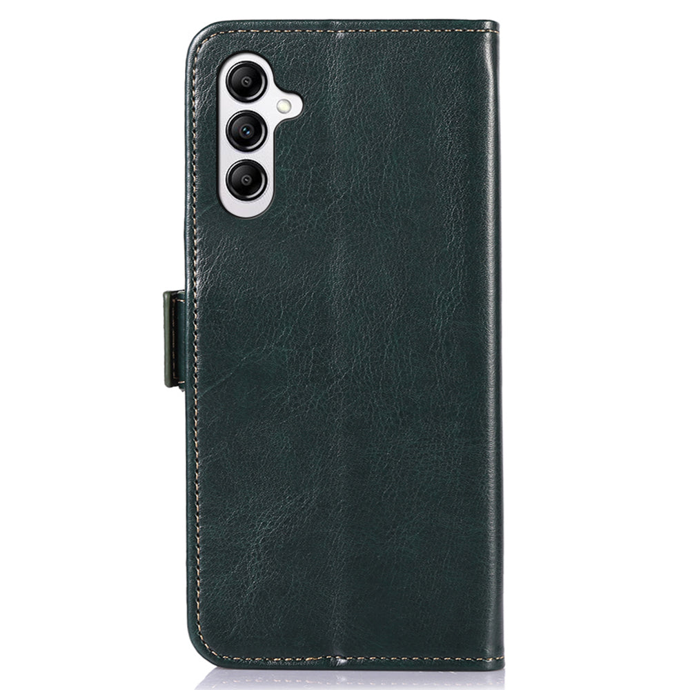 ABEEL For Samsung Galaxy F34 5G / M34 5G PU Leather Wallet Phone Cover Crazy Horse Texture Stand Case - Green