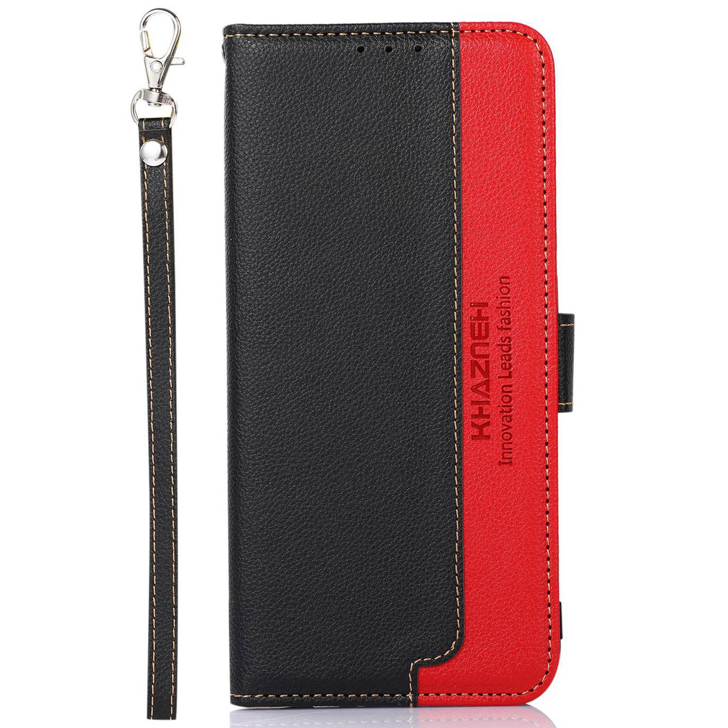 KHAZNEH For Samsung Galaxy F34 5G / M34 5G RFID Blocking Phone Leather Case Wallet Stand Litchi Texture Cover - Black