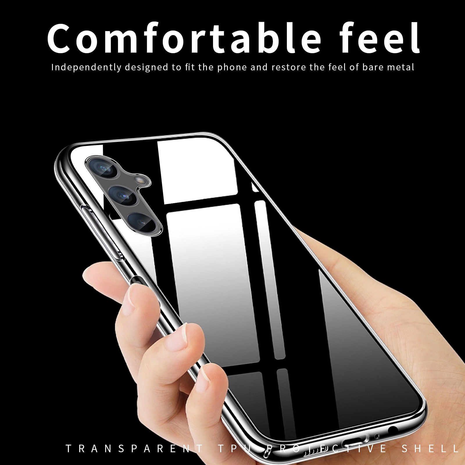 MOFI TPU Phone Case for Samsung Galaxy F34 5G / M34 5G , Anti-scratch Transparent Phone Cover