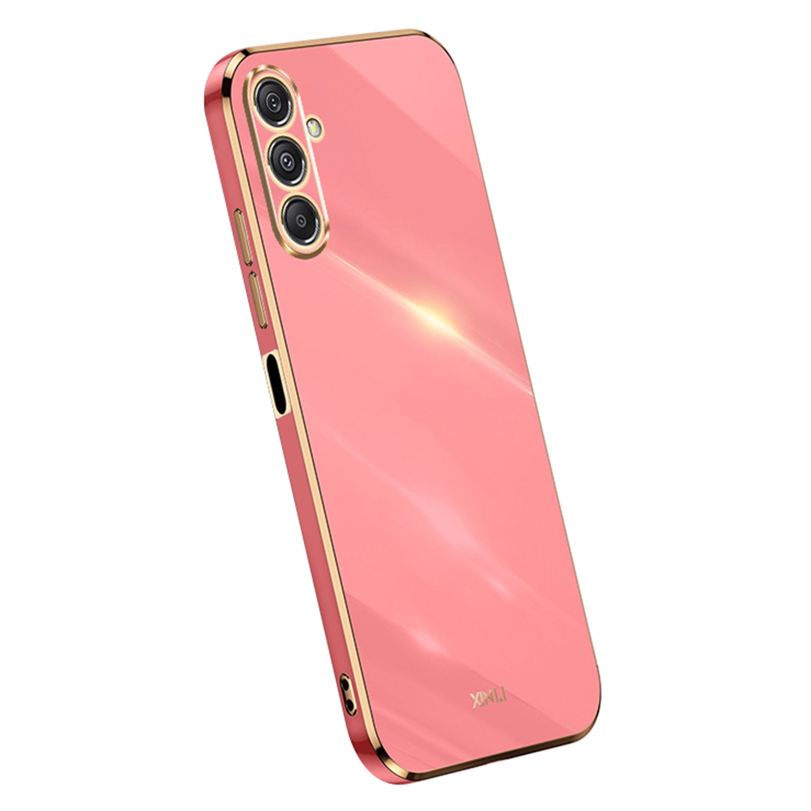 XINLI For Samsung Galaxy F34 5G / M34 5G Electroplated Gold Edge Phone Case TPU Anti-scratch Cover - Red