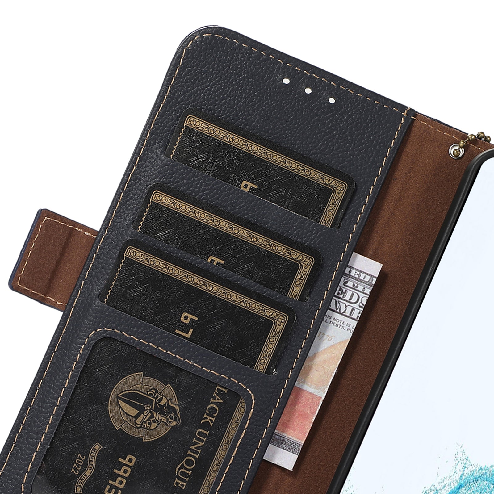 TJ RFID Blocking Phone Case for Samsung Galaxy F34 5G / M34 5G , Wallet Stand Genuine Cow Leather Cover - Blue