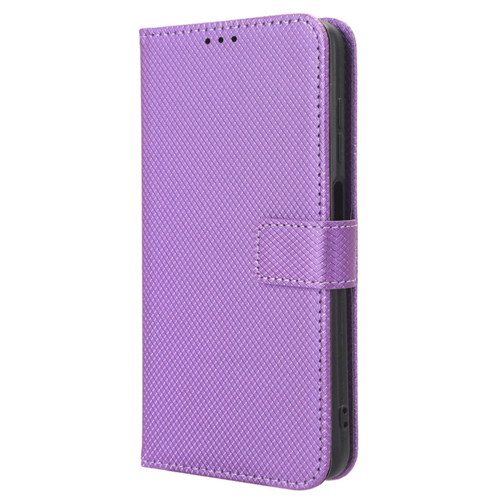 Diamond Texture Leather Case for Samsung Galaxy F34 5G / M34 5G , Wallet Stand Protective Phone Cover - Purple