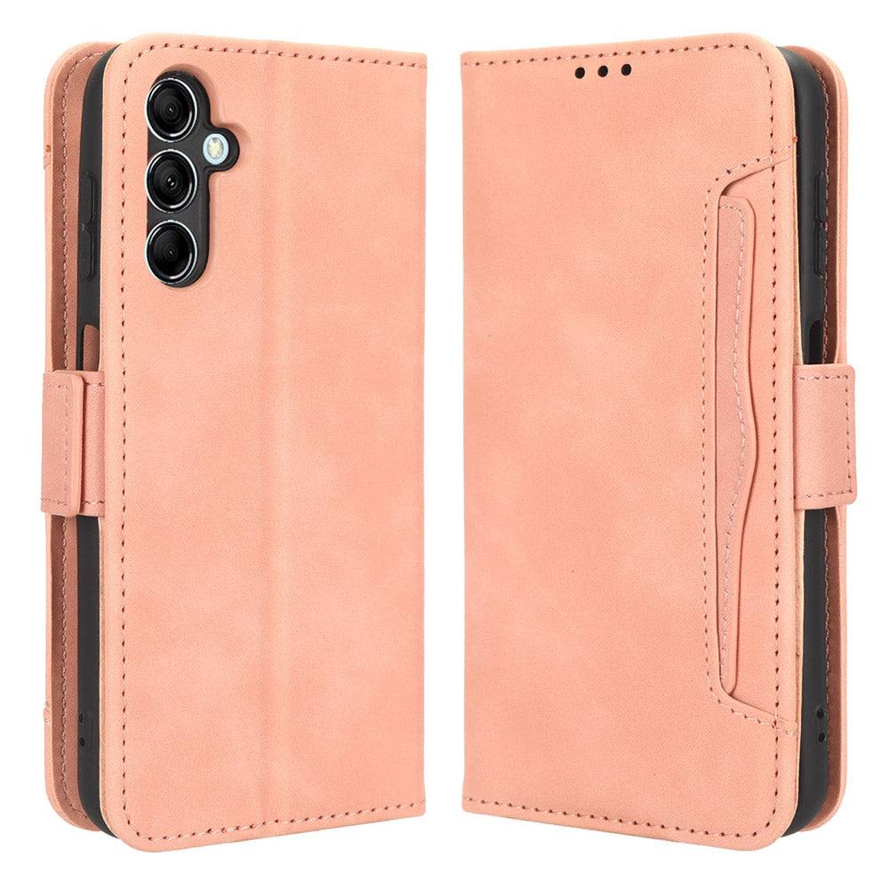 For Samsung Galaxy F34 5G / M34 5G Multiple Card Slots Phone Leather Case Wallet Stand Phone Cover - Pink