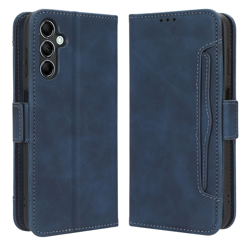 For Samsung Galaxy F34 5G / M34 5G Multiple Card Slots Phone Leather Case Wallet Stand Phone Cover - Blue