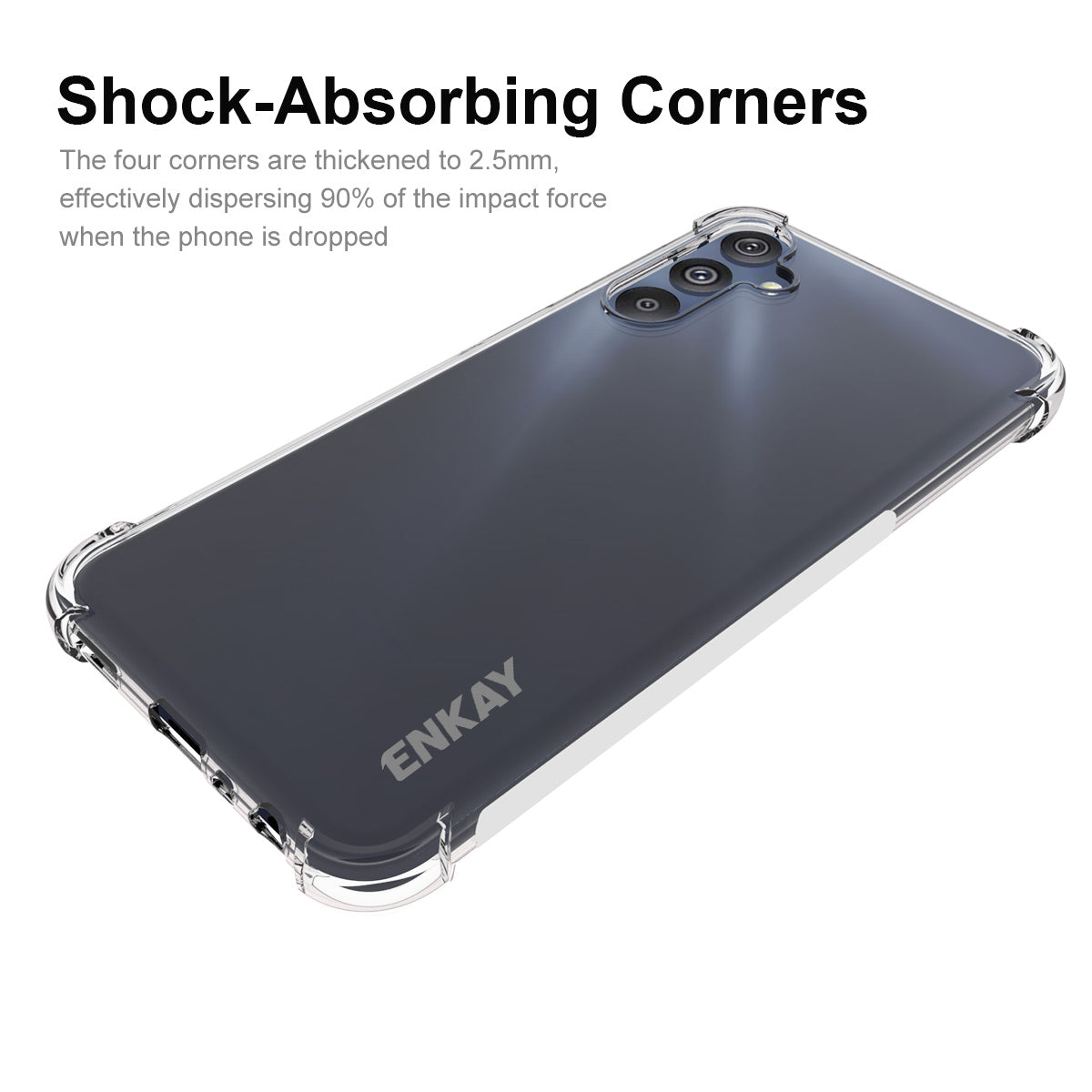 ENKAY HAT PRINCE For Samsung Galaxy F34 5G / M34 5G Clear TPU Phone Case Four Corners Reinforced Anti-slip Strip Edge Cover