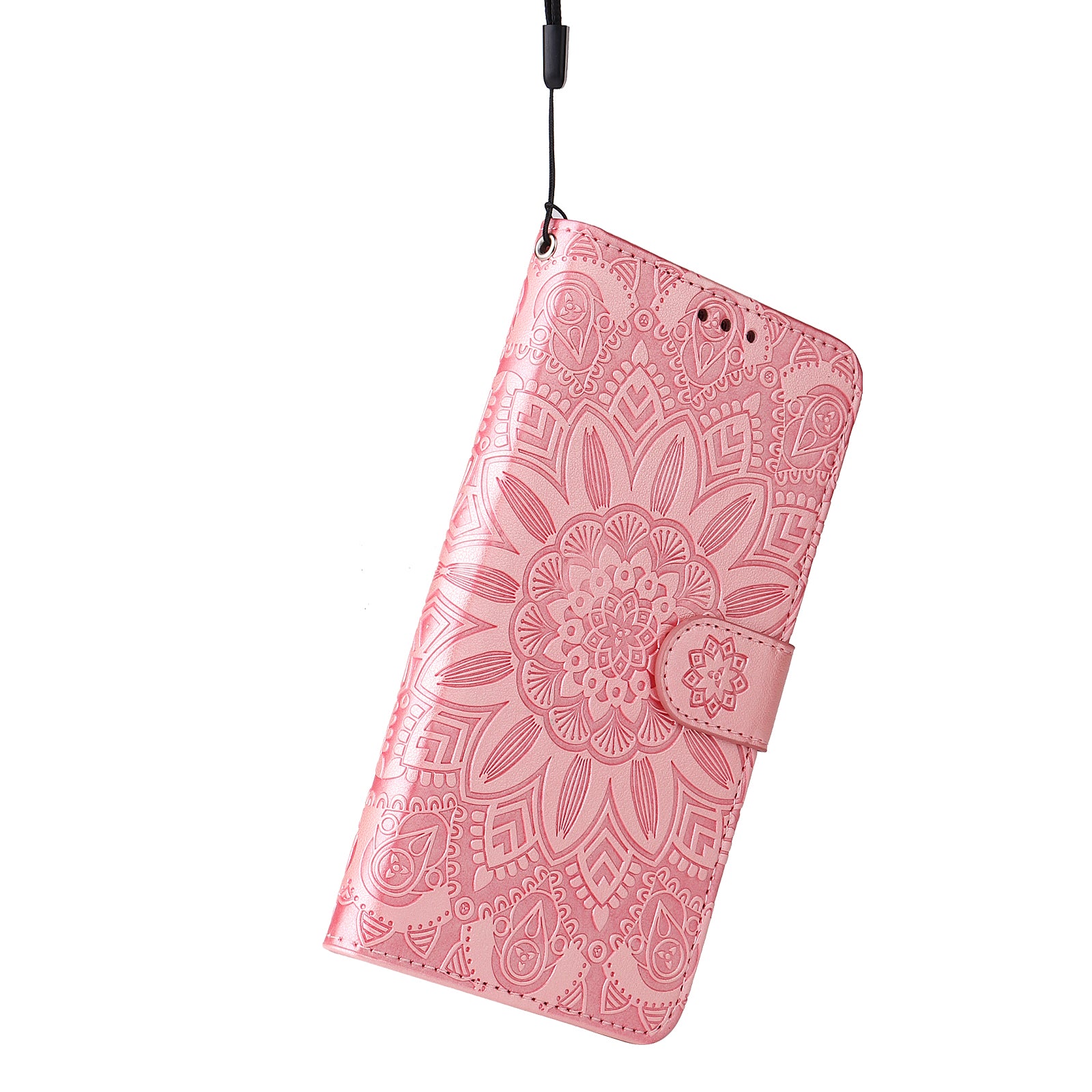 For Samsung Galaxy F34 5G / M34 5G Anti-Scratch Phone Cover Sunflower Imprint PU Leather Wallet Stand Case - Pink